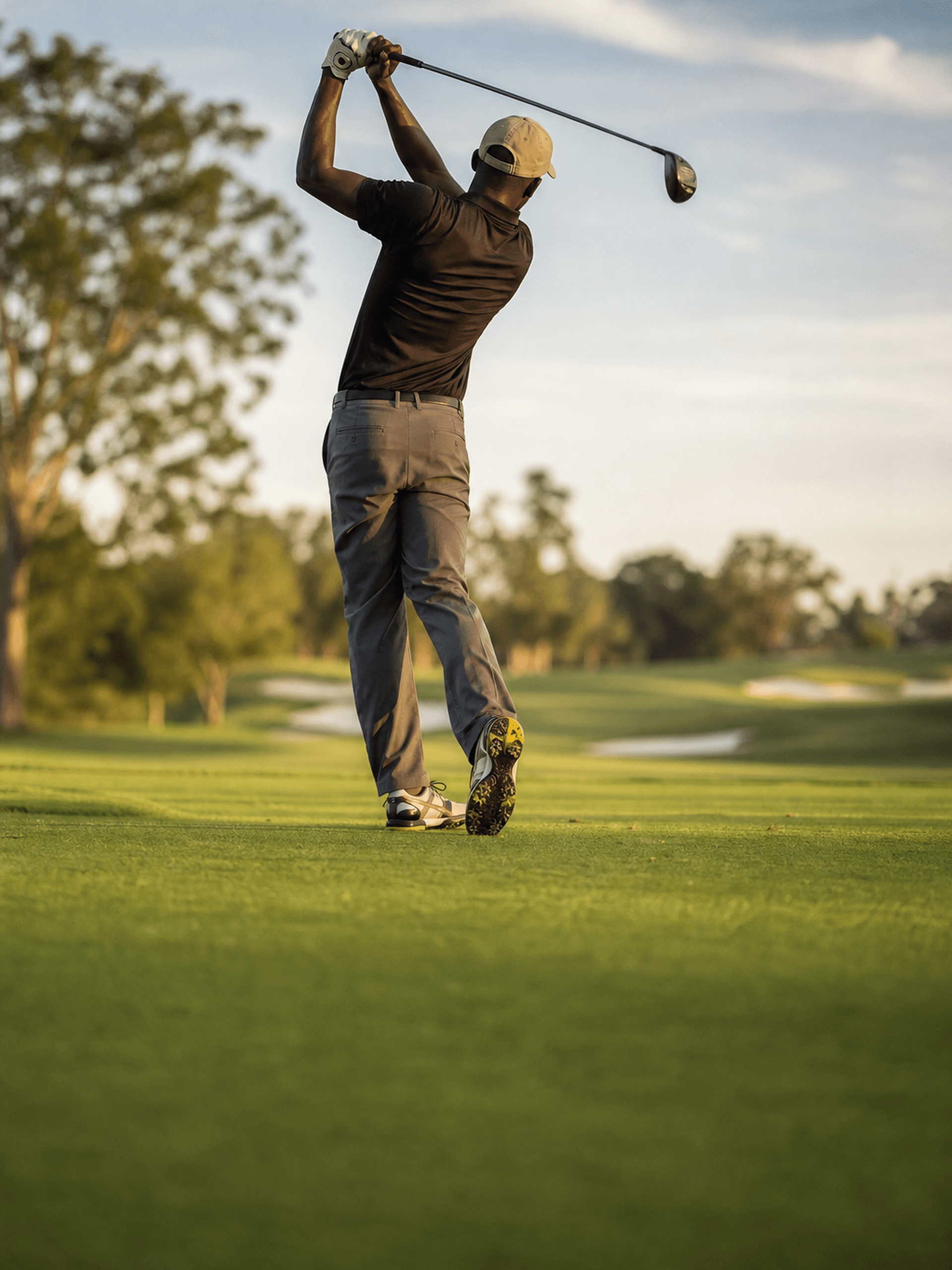Early morning light across the fairway at Hilaman Golf Course in Tallahassee, Florida